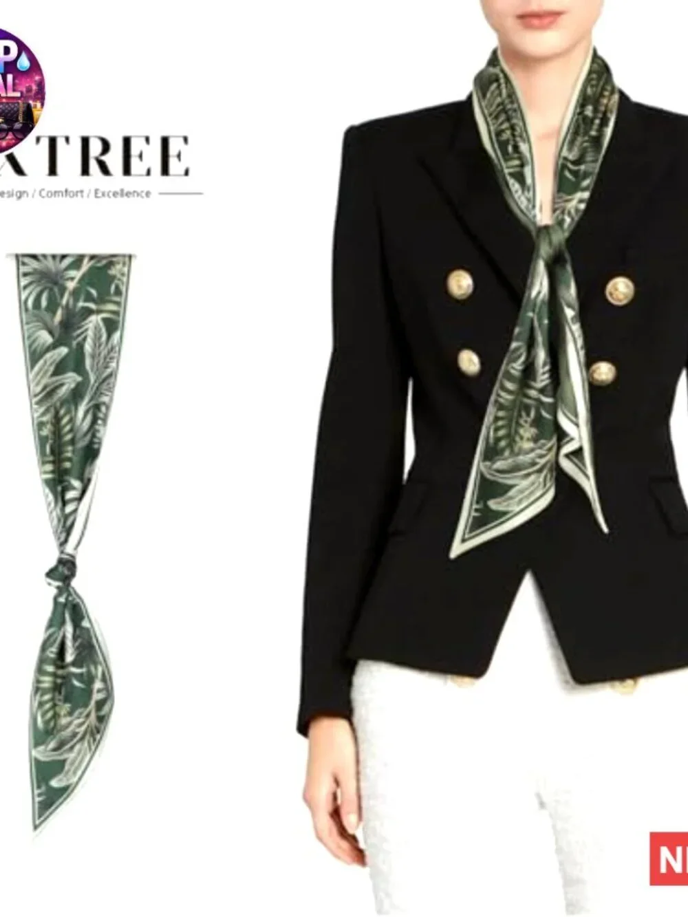Silk Feel Polyester Scarf Head Wrap Multi-Function Accessory